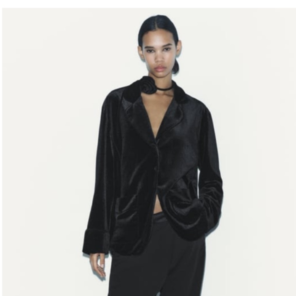 NWT Zara Blazer w/ Rosette Choker
